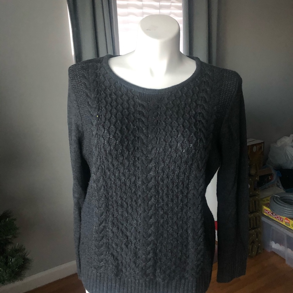 Grey cable knit sweater